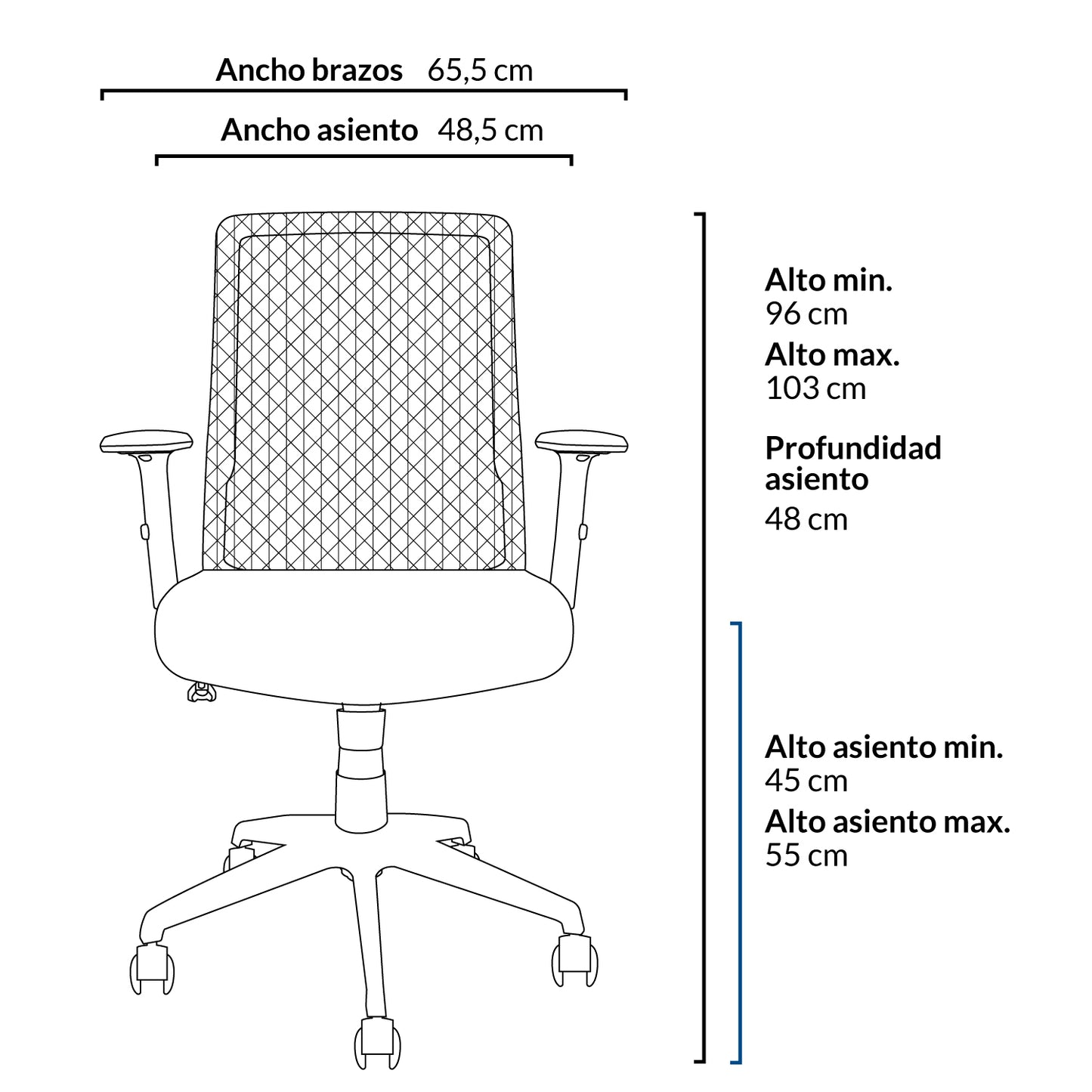 Silla Escritorio Cuba Brazo Regulable - Vontak - Sillas Operativas