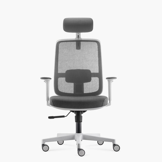 Silla Oficina Lotto con cabecero Gris Claro