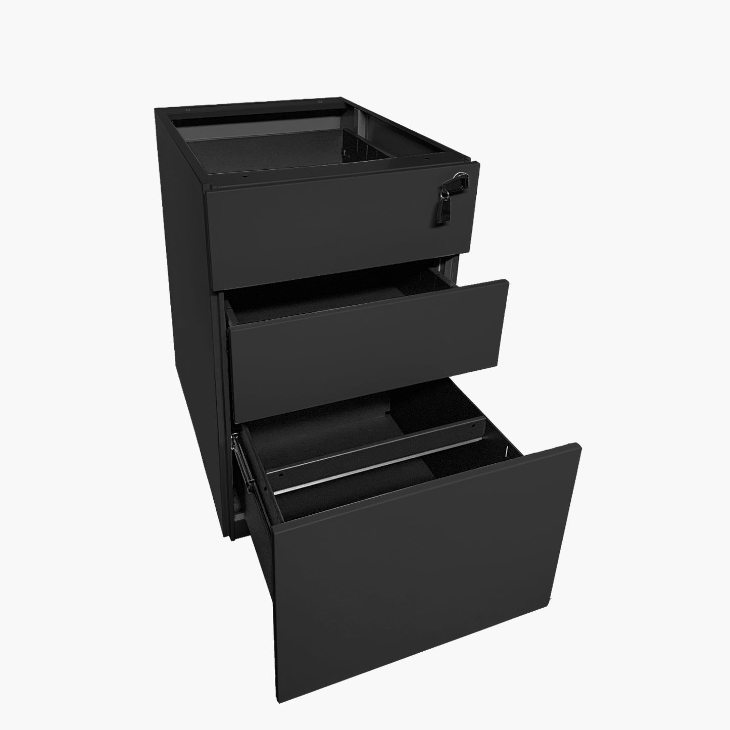Cajonera Metálica Pedestal Negro - Vontak - Cajoneras Oficinas