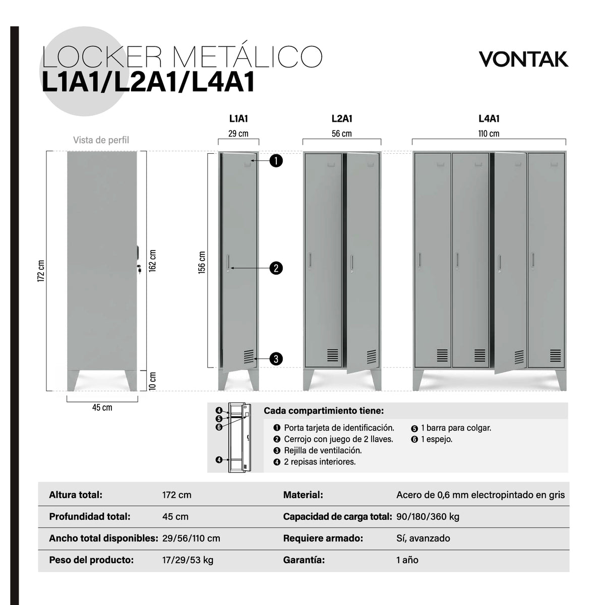 Locker metálico L4A1