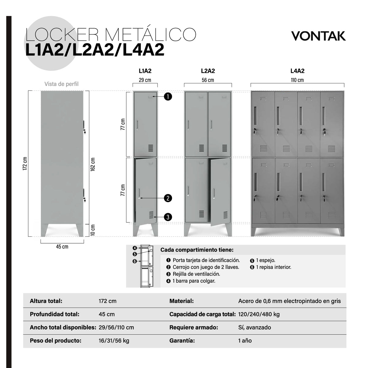 Locker metálico L1A2