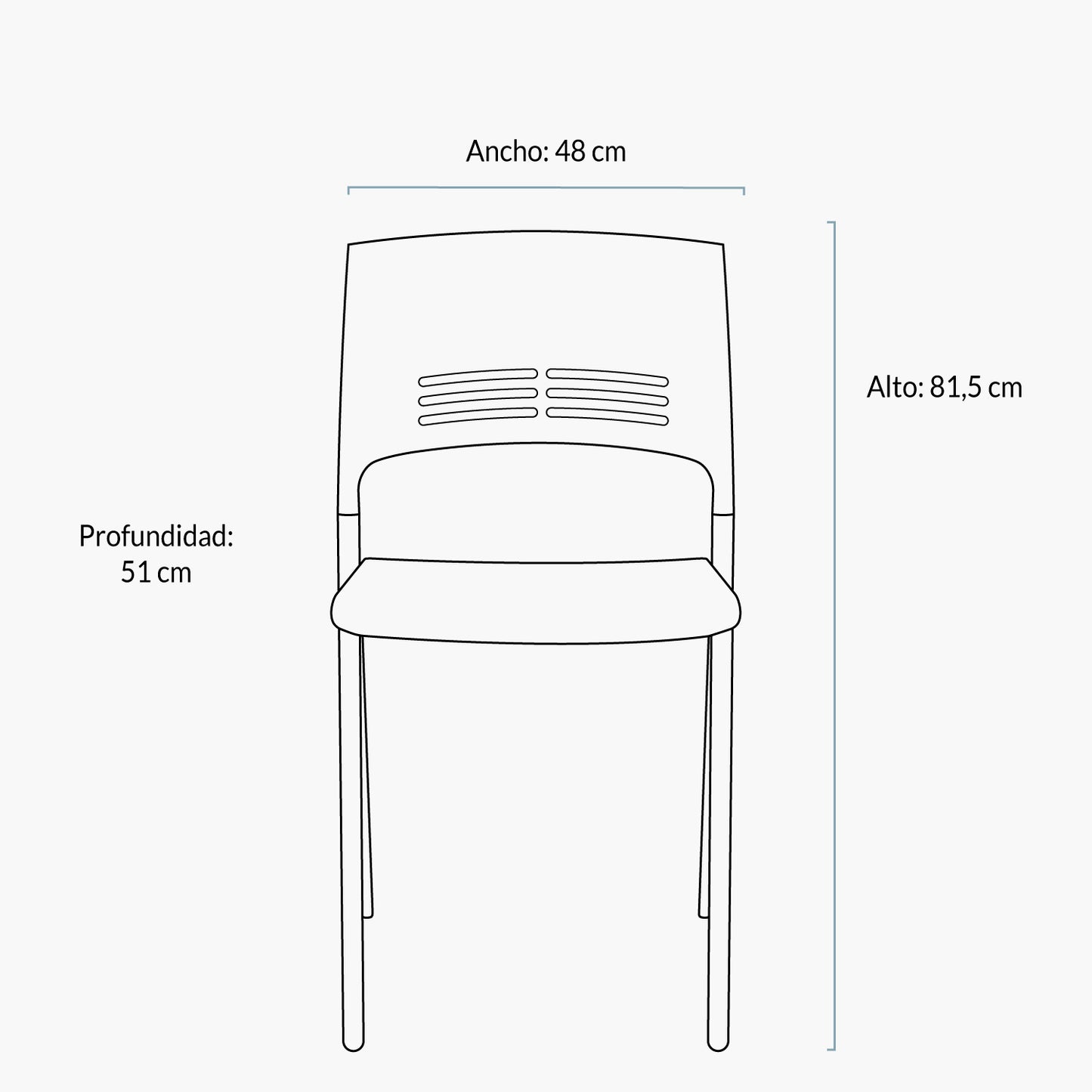 Silla Visita Colore Rojo - Vontak - Sillas de Visita