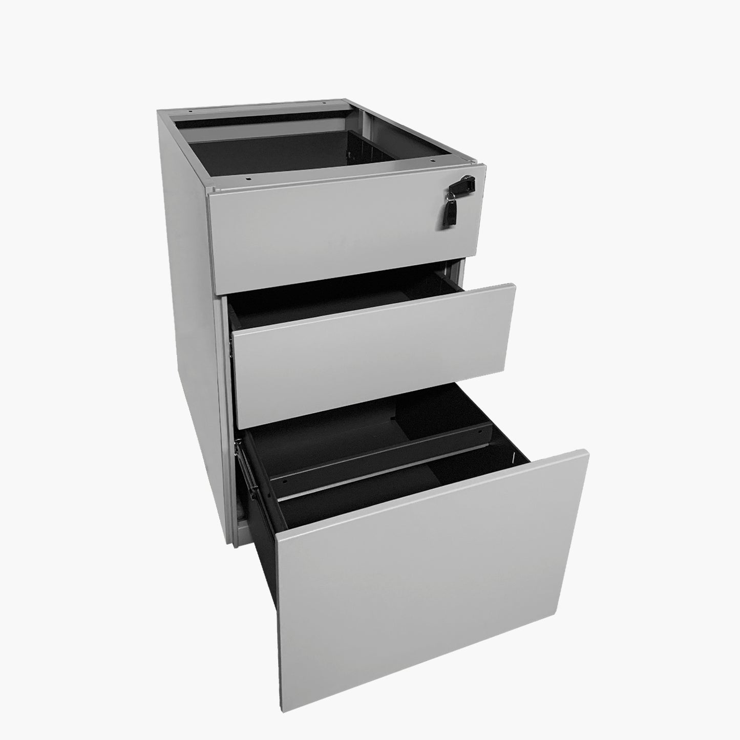 Cajonera Metálica Pedestal Gris Claro - Vontak - Cajoneras Oficinas