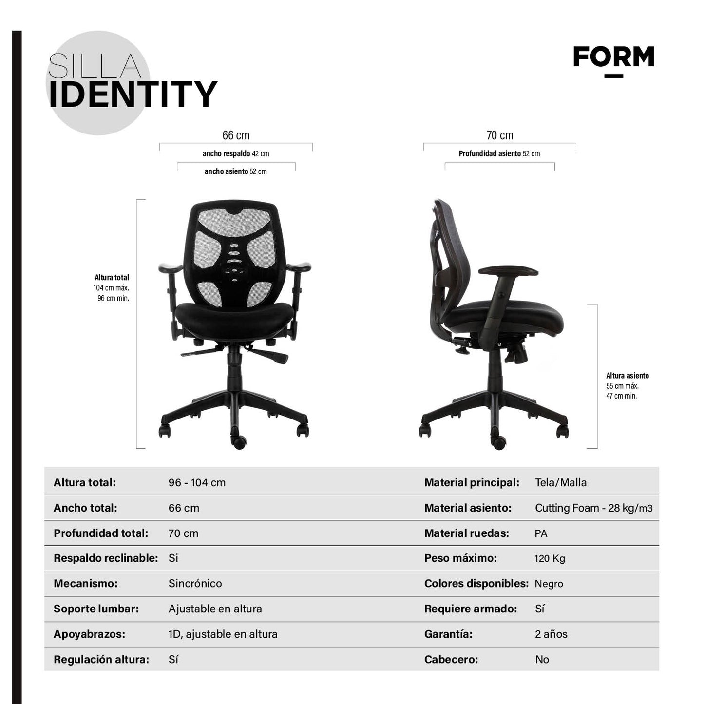 Silla Oficina Identity Base Nylon - Vontak - Sillas Ejecutivas