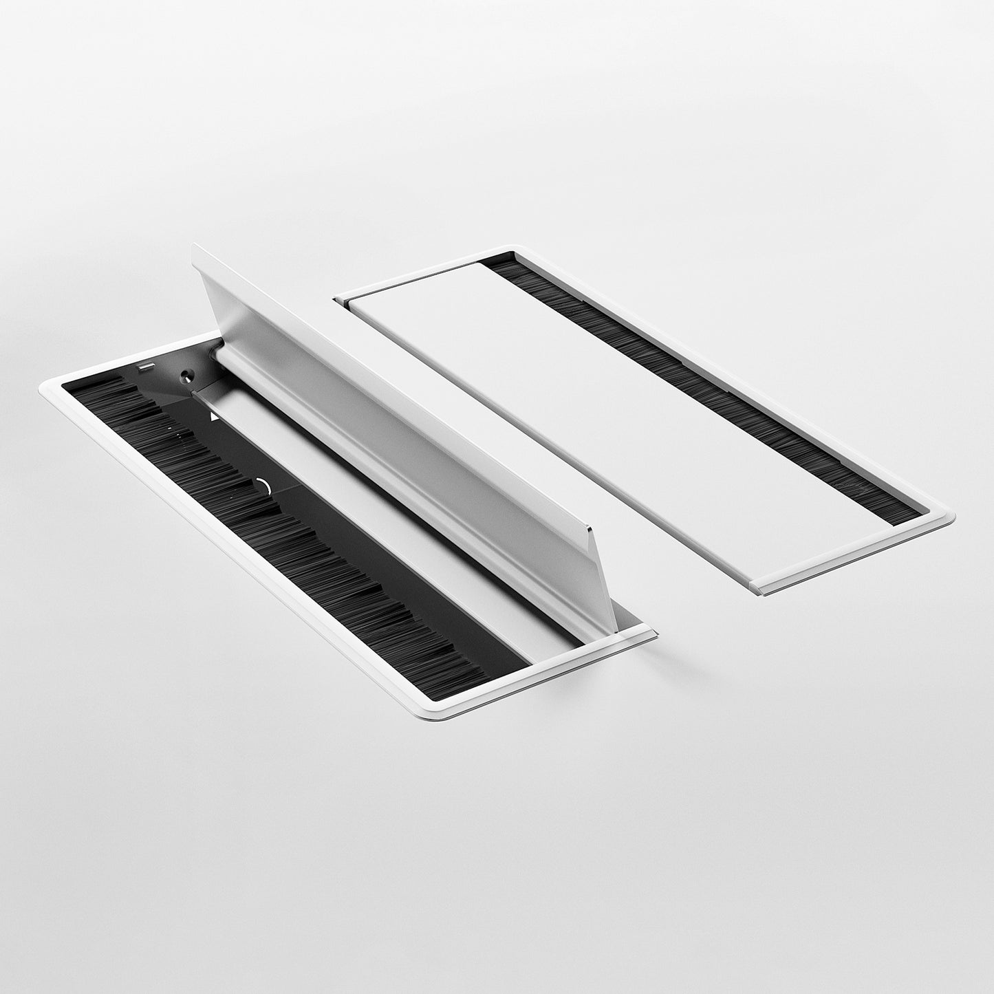 Escritorio Space con pasacables 140 Bench Blanco/Blanco 6 pers