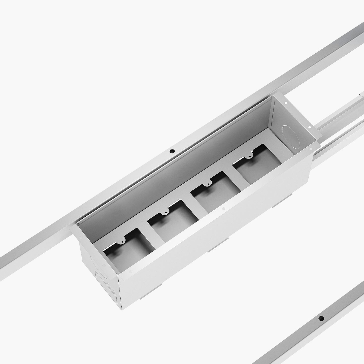 Escritorio Space con pasacables 140 Bench Lineal Blanco/Blanco 2 pers