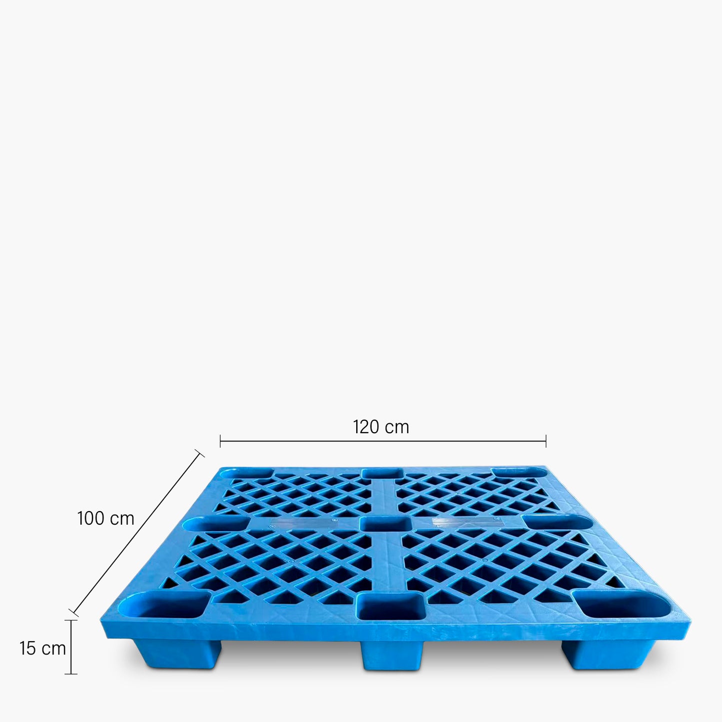 Pallet Plástico HDPE 9 Tacos 120x100x15 Azul - Vontak - Organizacion Industrial