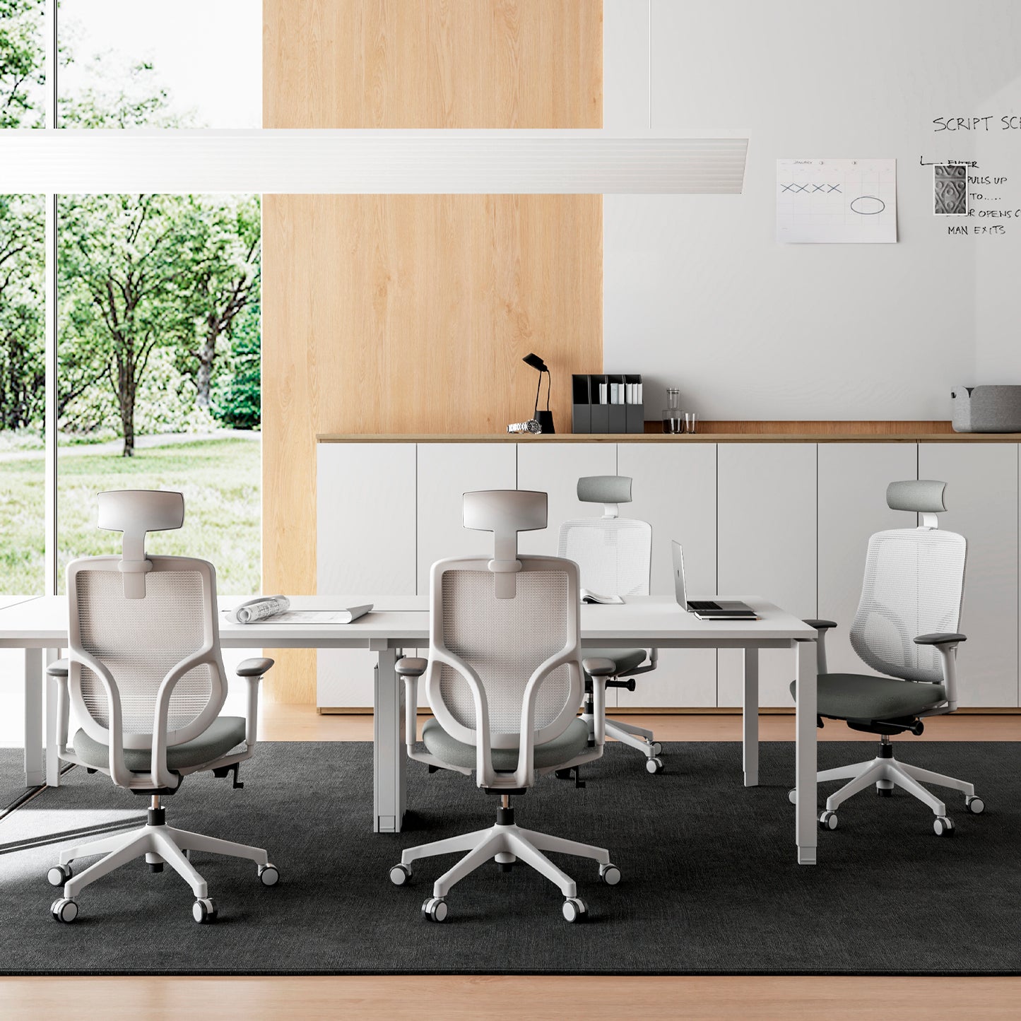 Silla Oficina Chic con cabecero Gris claro