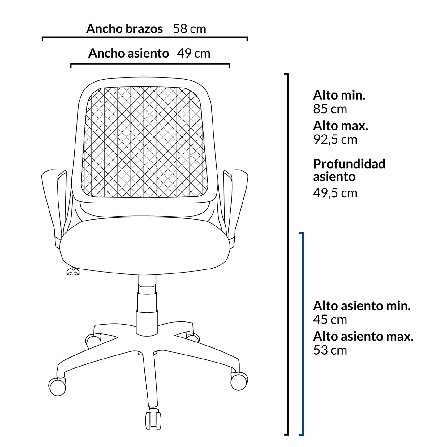 Silla Escritorio Lady Negro - Vontak - Sillas Operativas