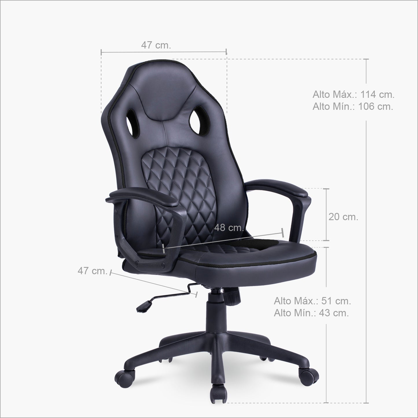 Sillón Ejecutivo Manager Cuerina Negro - Vontak - Sillas Gamers