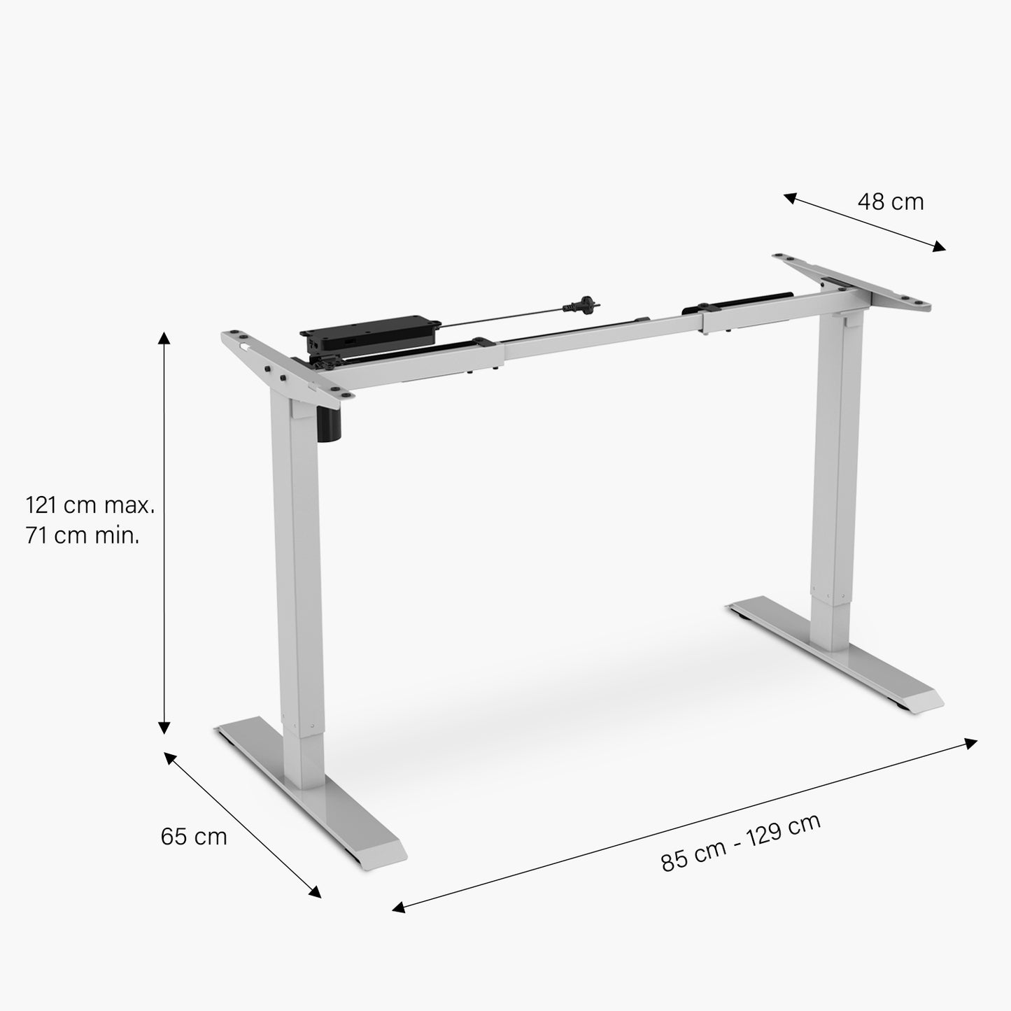 Base Acero Cosmo 120-160 Eléctrico Blanco