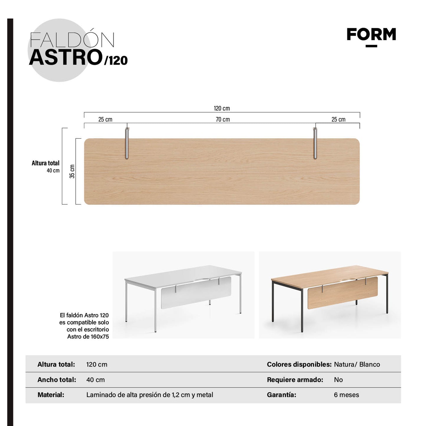 Faldón Astro 120 Natura