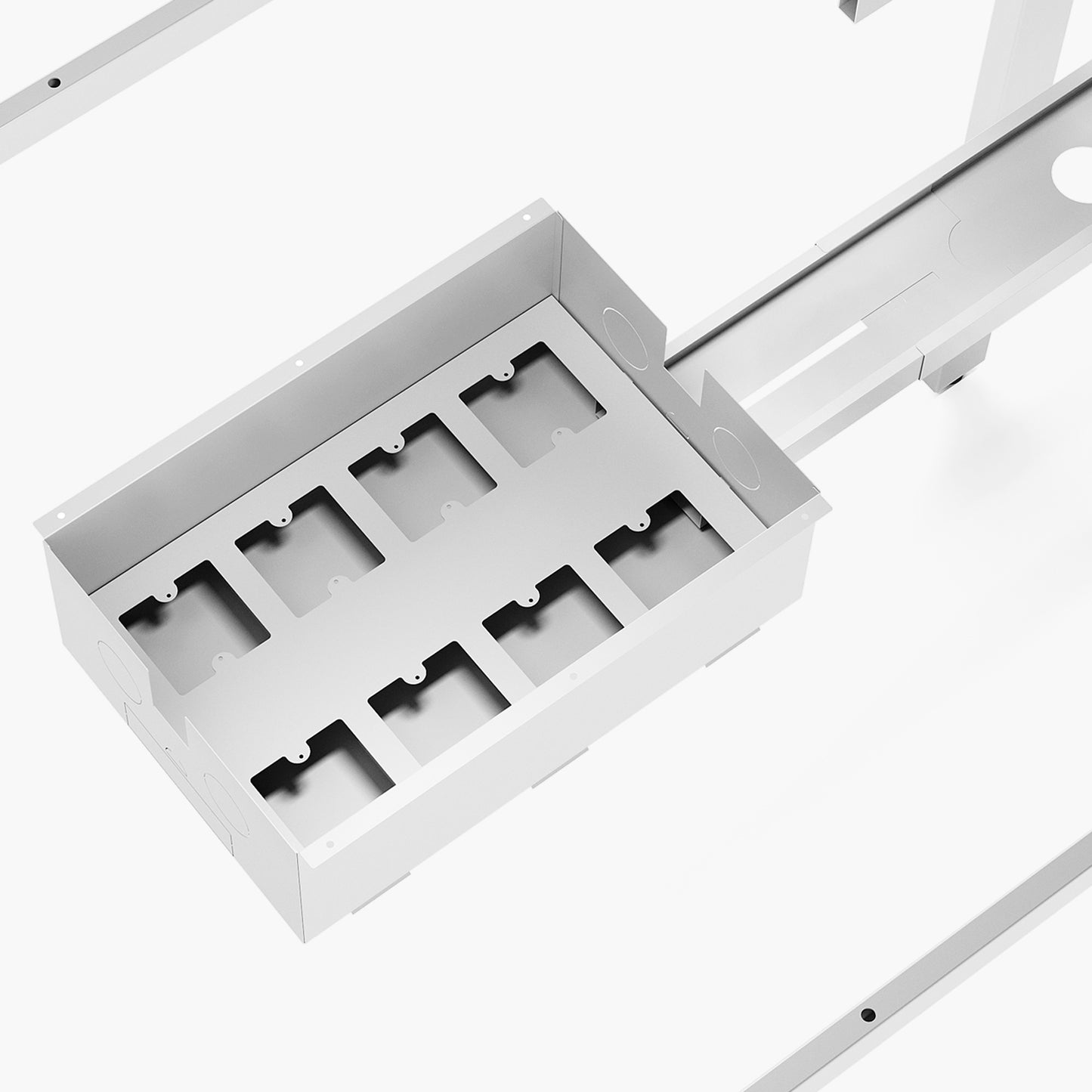 Escritorio Space con pasacables 120 Bench Natura/Blanco 2 pers