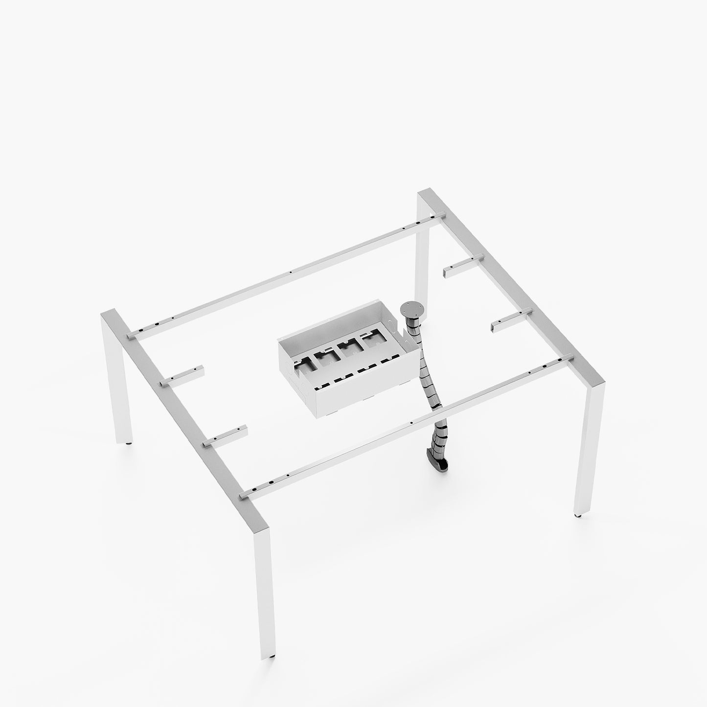 Escritorio Space con pasacables 140 Bench Blanco/Blanco 2 pers