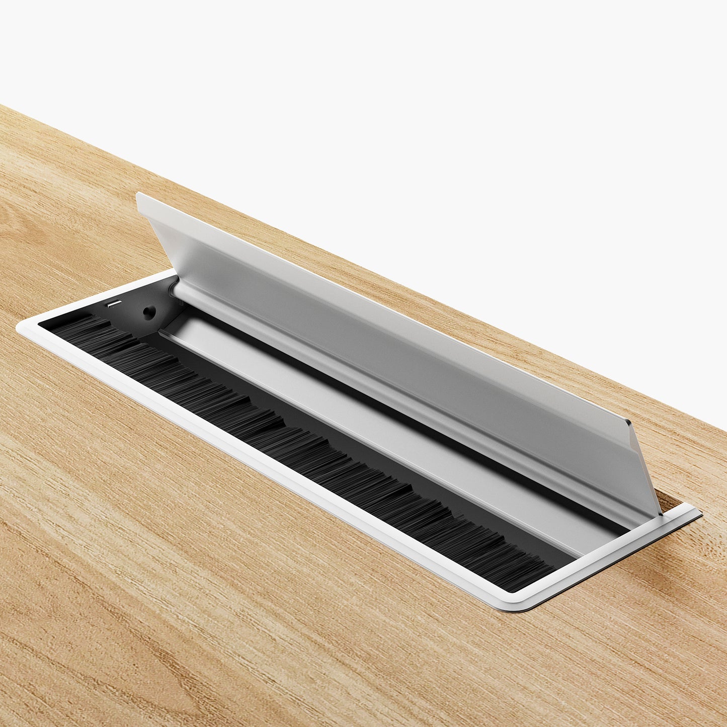 Escritorio Space con pasacables 140 Bench Lineal Natura/Blanco 2 pers