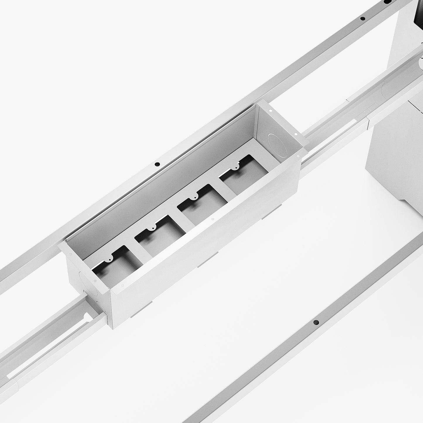 Escritorio Space con pasacables 120 Bench Lineal Blanco/Blanco 3 pers