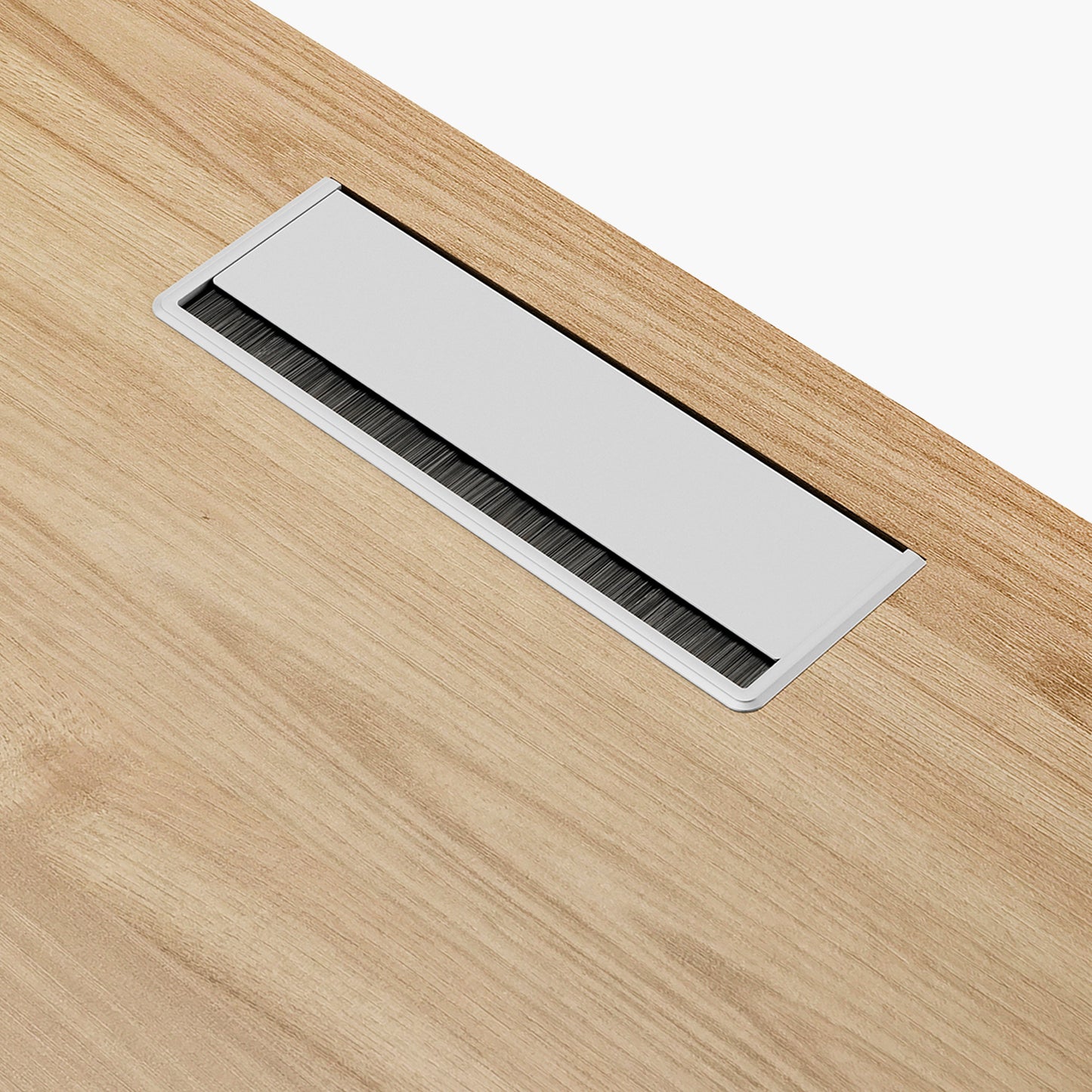 Escritorio Space con pasacables 140 Bench Lineal Natura/Blanco 3 pers