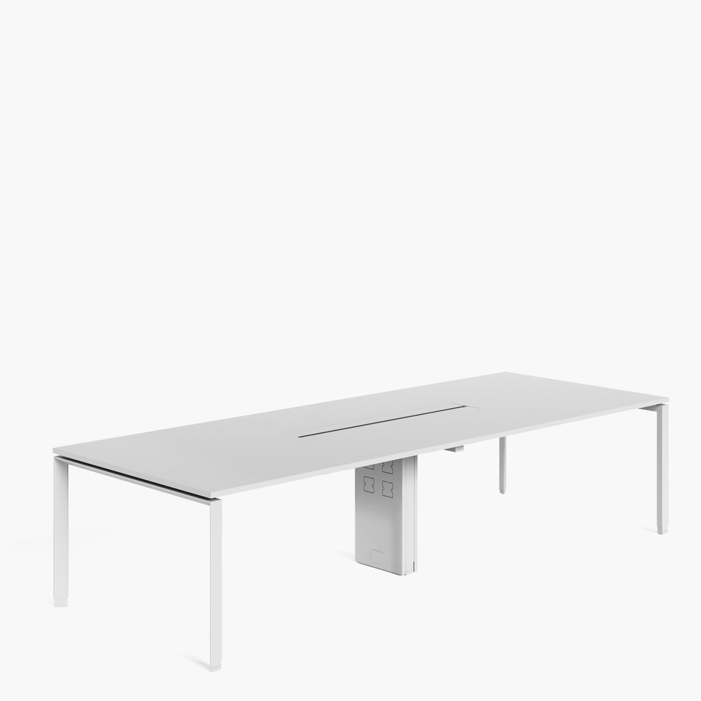 Mesa de Reunión Space con pasacables 280x120 Blanco