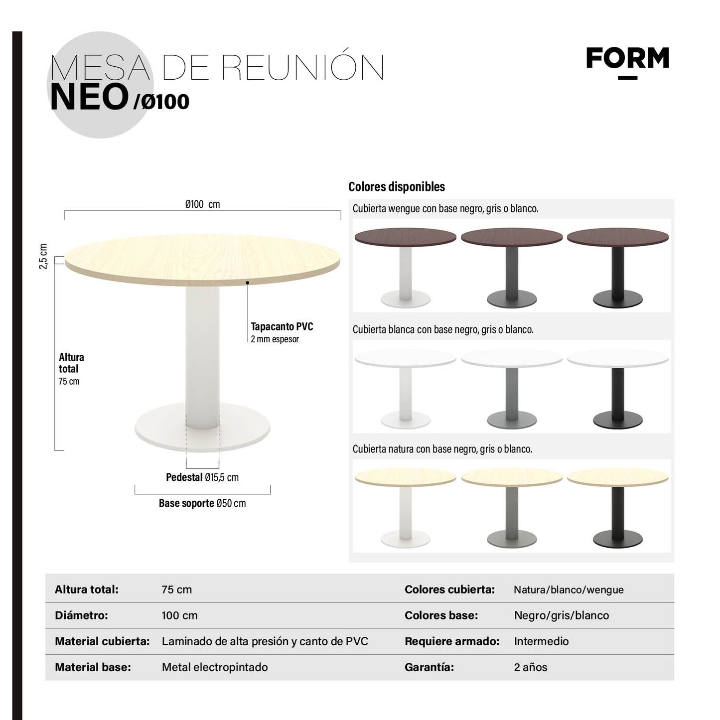 Mesa de Reunión Neo 100 Natura