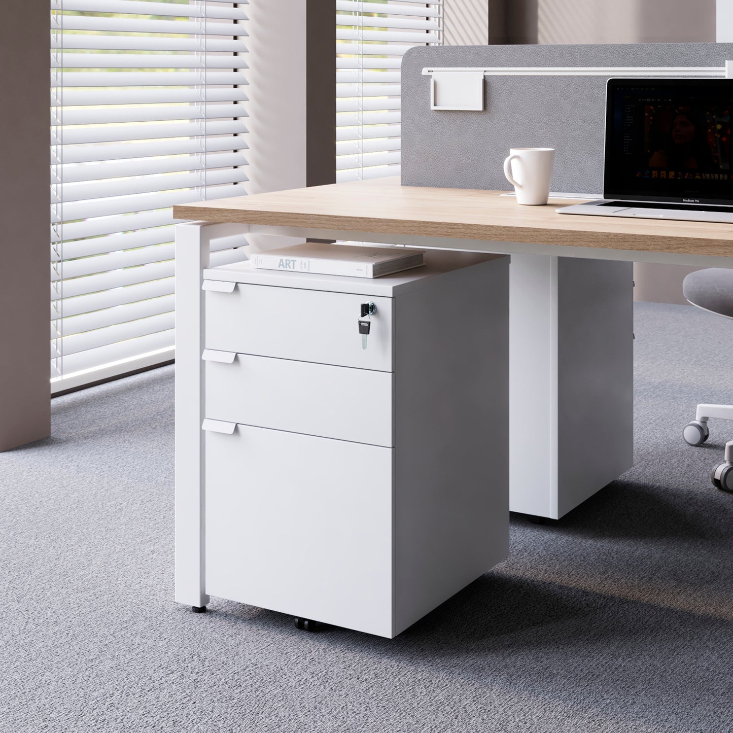 Cajonera Melamina Space BBF Blanco - Vontak - Cajoneras Oficinas