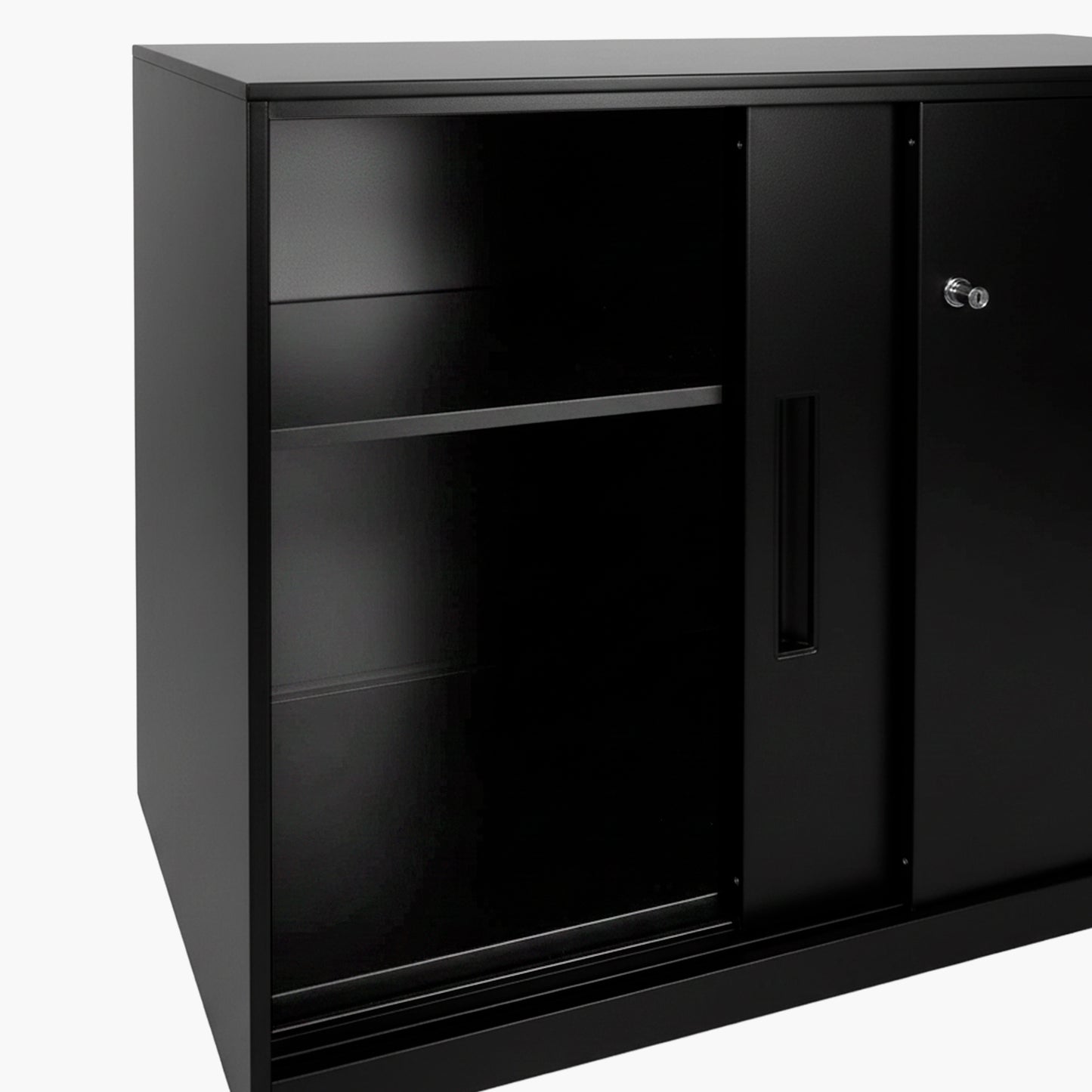 Gabinete Oficina Medio Metálico Con puertas Negro