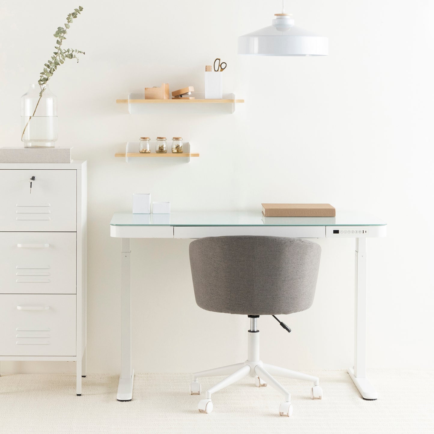 Silla de Oficina Anton Gris con ruedas