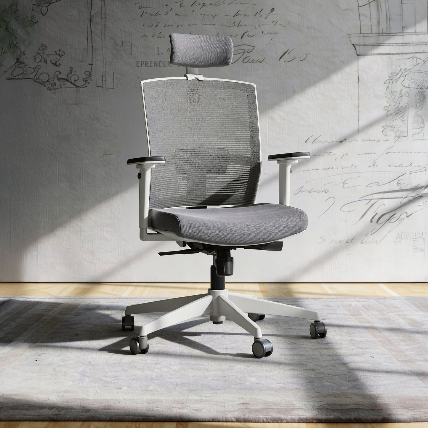 Silla Oficina Taylor Pro Gris Claro con cabecero