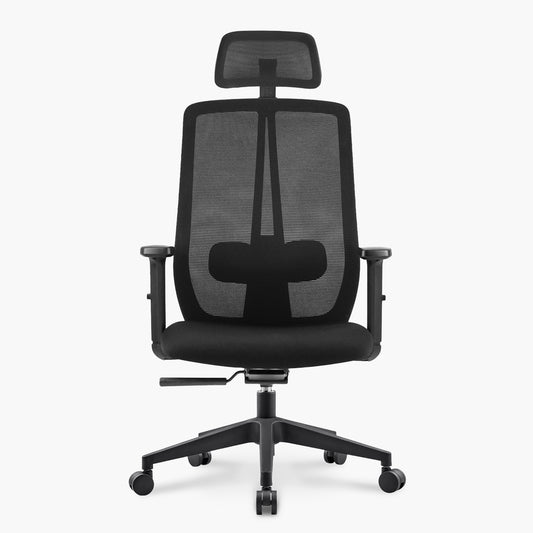 Silla Oficina One con cabecero Negro