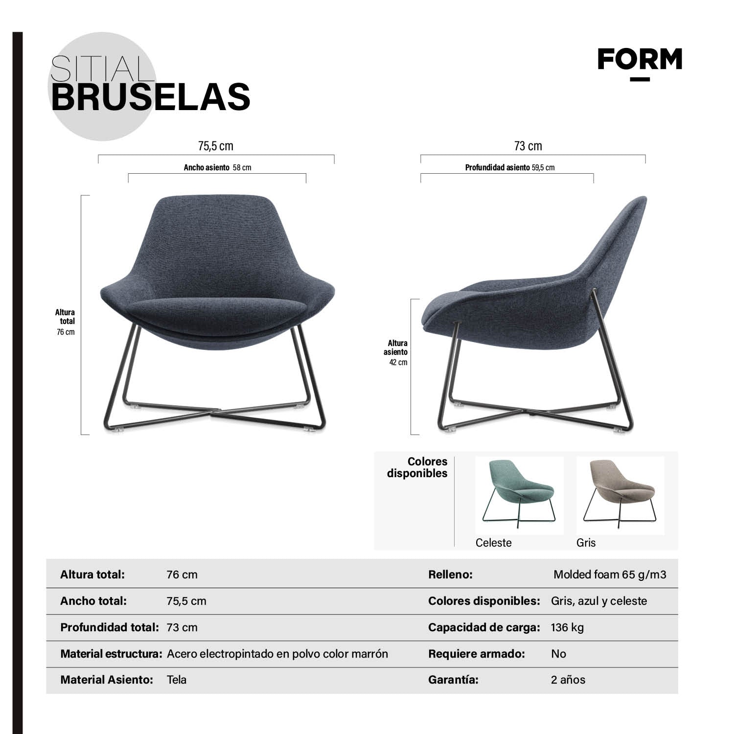 Sitial Bruselas Azul - Vontak - Soft Seating